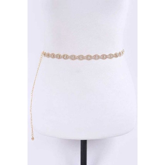 Rhinestone Fashion Silver Chain Belt -Silver main image 5